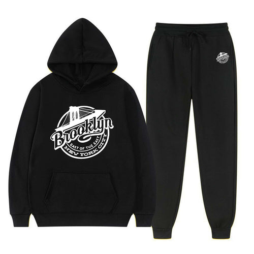 Women's leisure sweat suit with stylish Brooklyn print Chic & Stil