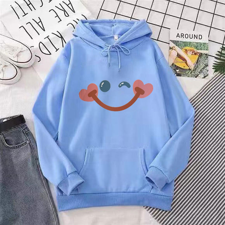 Women's hoodie with cheerful smiley design Chic & Stil