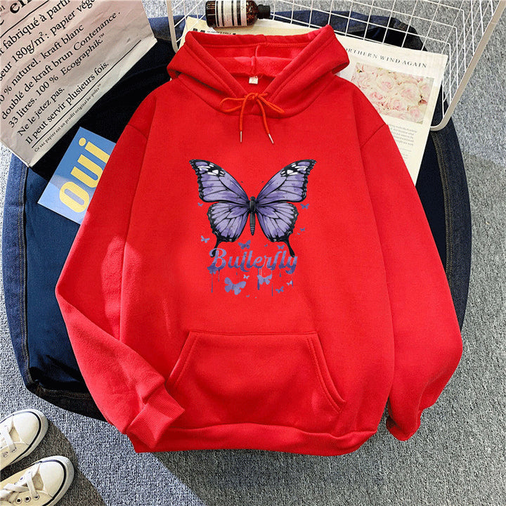 Women's hoodie with colorful butterfly motif Chic & Stil
