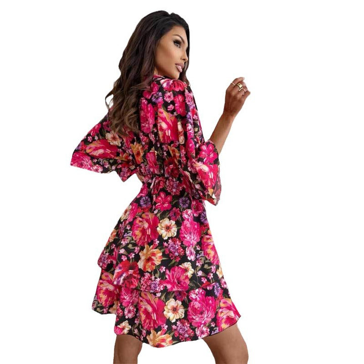Ladies Dream Collar Floral Mini Dress Lune London