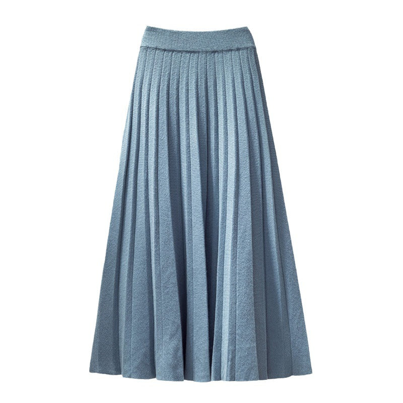 Jupe maxi pour femmes avec texture plissée fine et taille élastique Chic & Stil