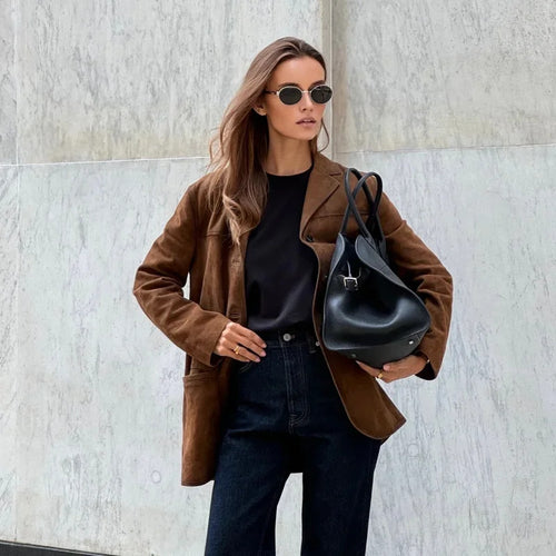 Ladies Trendy Amarae Suede Jacket