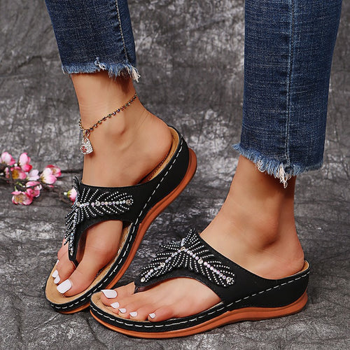 Trendy women's flip-flops with sparkling embellishments Amarae