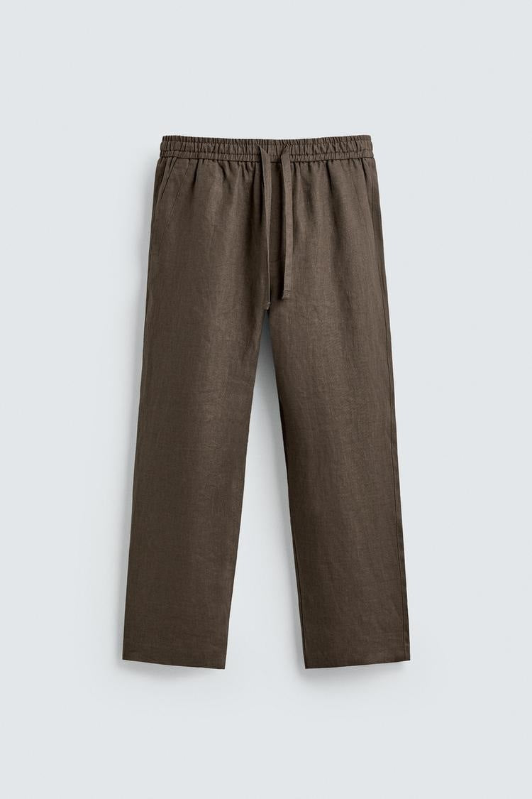 Men's linen pants with elastic waistband and drawstring Amarae