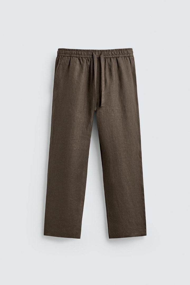 Men's linen pants with elastic waistband and drawstring Amarae
