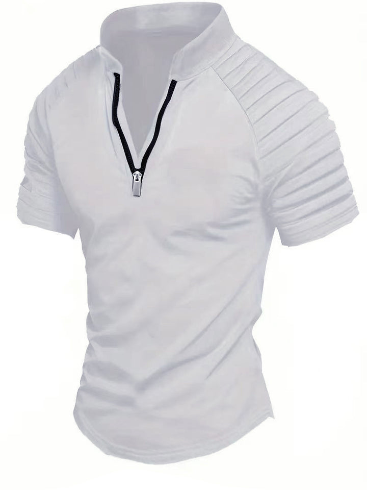 Short Sleeve Sports T-Shirt for Men with Structured Zipper Lune London