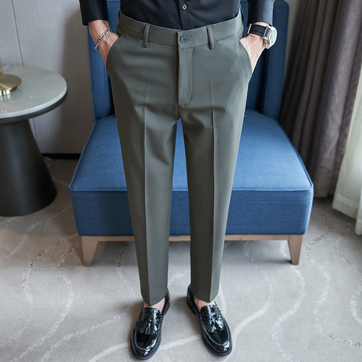 Elegant suit trousers for men, slim fit and fine striped pattern Lune London