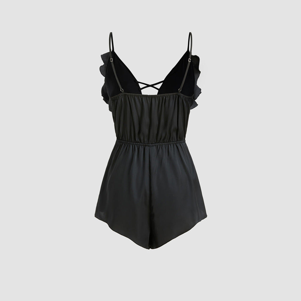 Combinaison pour femmes avec volants et décolleté en V profond Chic & Stil