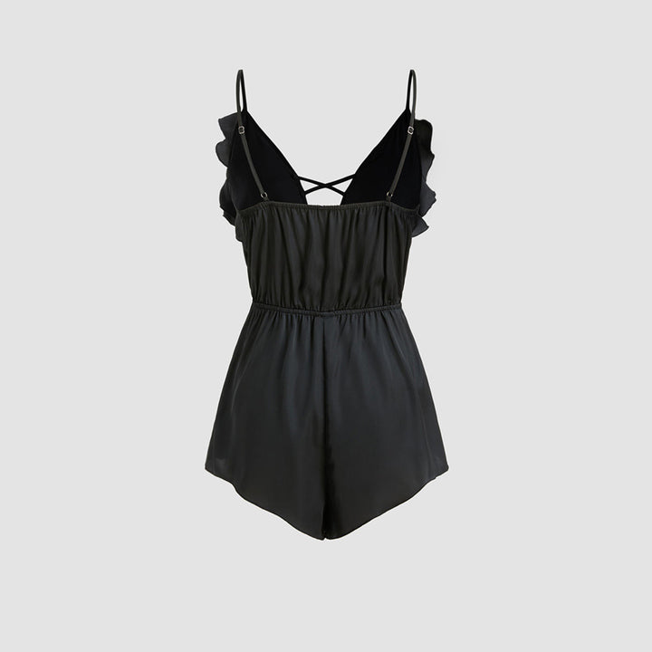 Combinaison pour femmes avec volants et décolleté en V profond Chic & Stil