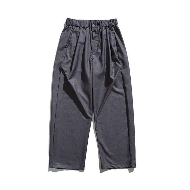 Men's wide pleated pants with elastic drawstring waistband and cropped cut Amarae