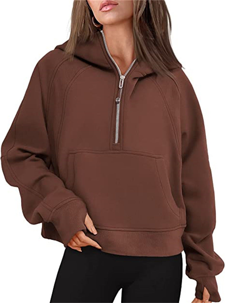 Ladies Oversized Hoodie with practical kangaroo pocket and zipper Lune London