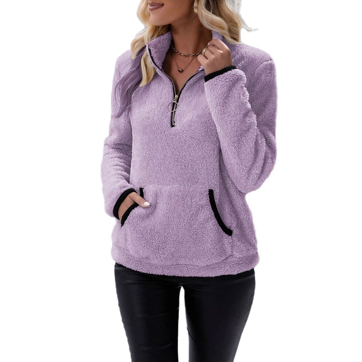 Lune London | Women's Fleece Pullover with Contrasting Pockets and Zipper