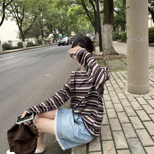Women’s casual long sleeve shirt with fashionable striped pattern Chic & Stil 1772576621