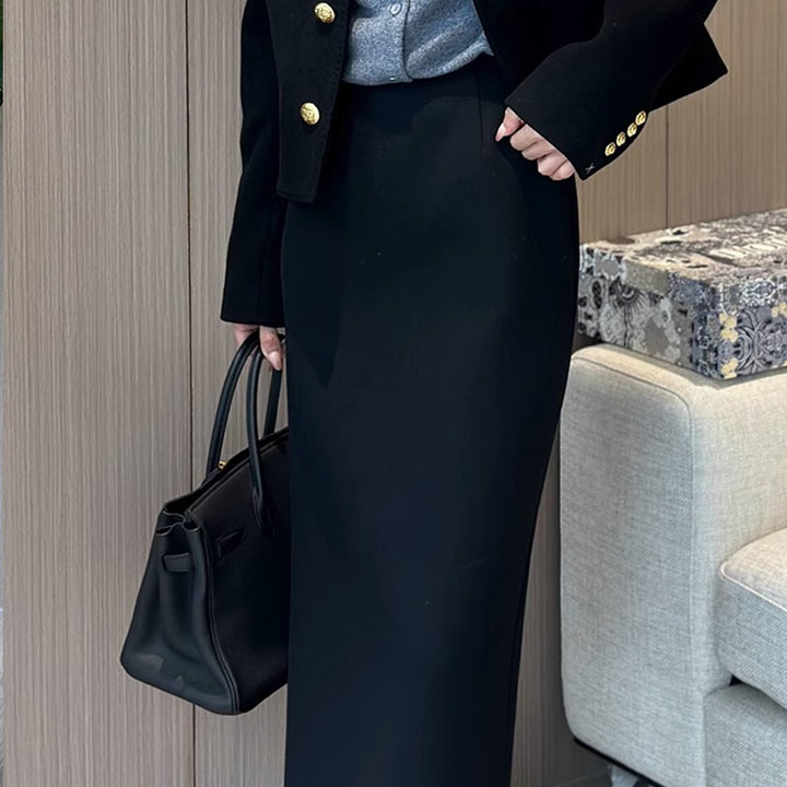 Ensemble de blazer élégant pour femme avec jupe graphique Chic & Stil
