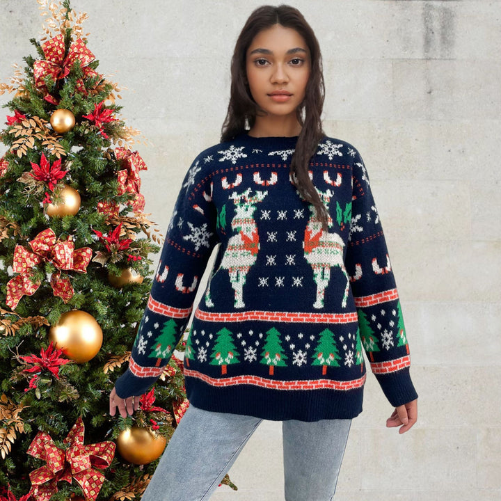 Festive knitted sweater for women with Christmas motif Lune London