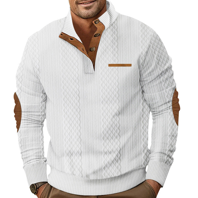 Knitted pullover for men with tank color details and button placket Lune London