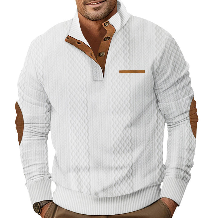Knitted pullover for men with tank color details and button placket Lune London