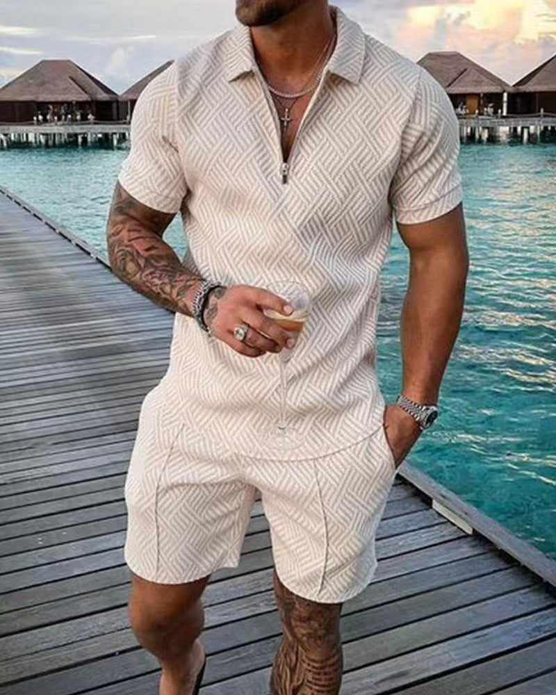 Elegant leisure suit for men with textured design Amarae