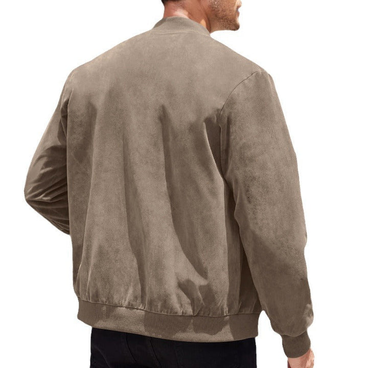 Men's High-Quality Suede Jacket In Sporty Bomber Style with Elastic Cuffs Lune London