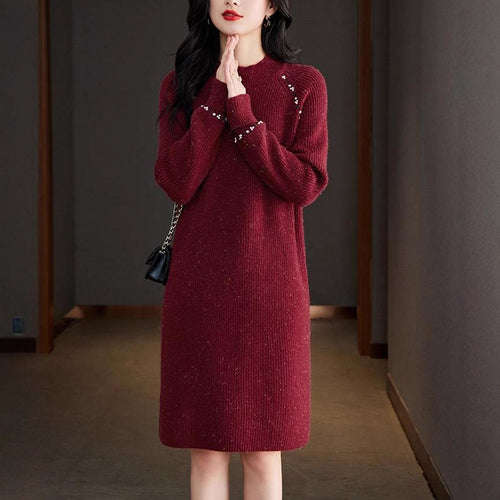 Robe tricotée pour femmes avec accent perlé élégant Chic & Stil