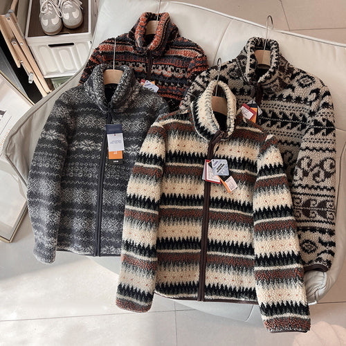 Veste en polaire pour femmes avec col haut et motif tendance Chic & Stil