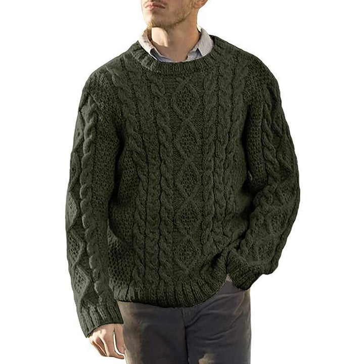 Men's Chunky Knit Sweater with Classic Cable Pattern Lune London