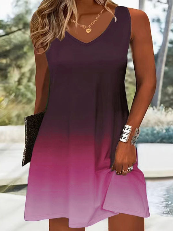 V-neck A-line dress Chic und Style for women Leisure
