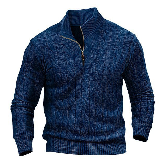 Knit sweater for men with high collar and zipper Lune London