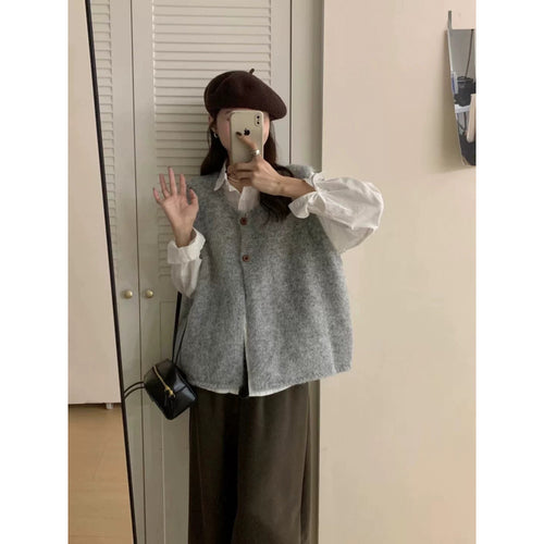 Gilet en tricot pour femme avec détails de boutons et coupe décontractée Chic & Stil
