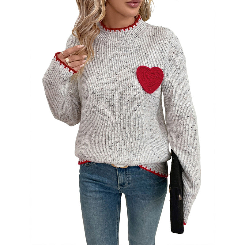 Sweater pour femme avec appliqué en forme de cœur Chic & Stil
