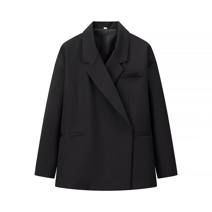 Women's Oversize Relax Blazer with Dropped Lapel and Patch Paspel Pockets Amarae