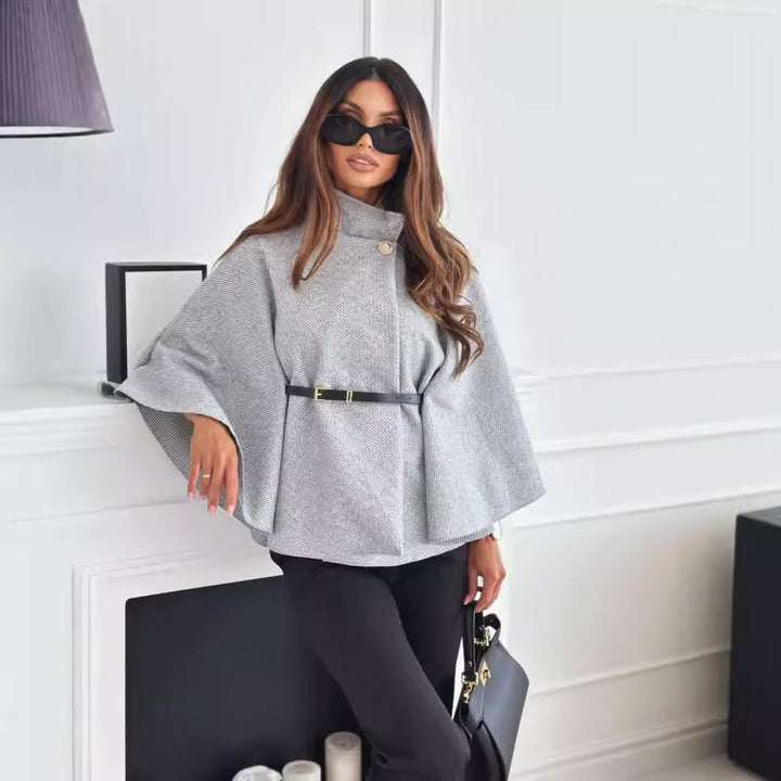 Women's cape coat with a stylish belt and an elegant structure Lune London