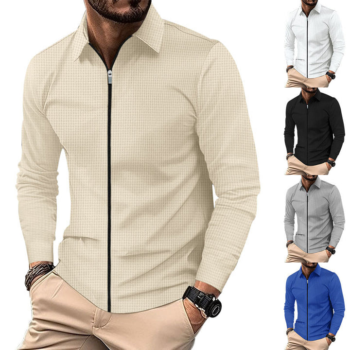 Men's long sleeve sporty t-shirt with zip and breathable structure Lune London