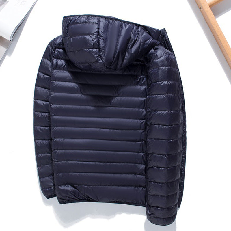 Men's Ultralight Quilted Hooded Jacket with Windproof Microfiber Filling Amarae