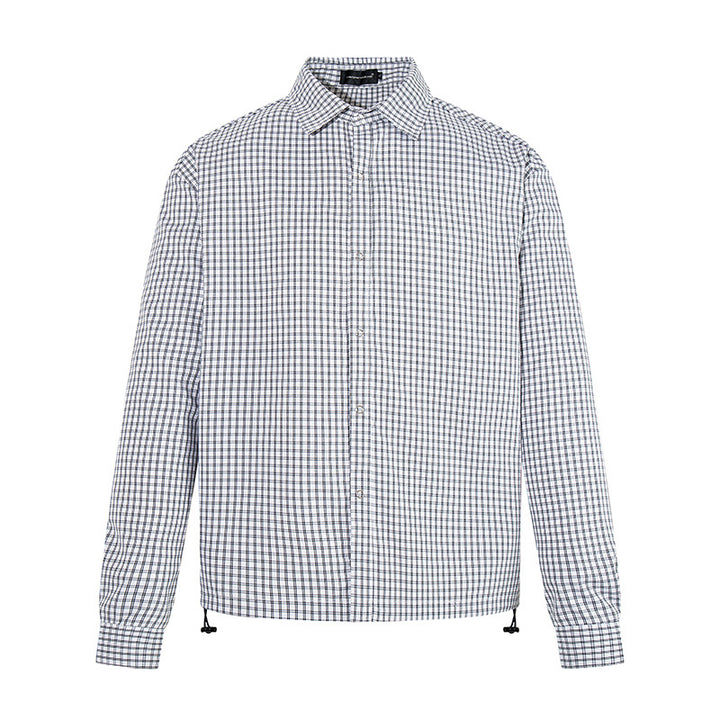 Men's checked shirt with full button placket, adjustable hem, and Kent collar Amarae