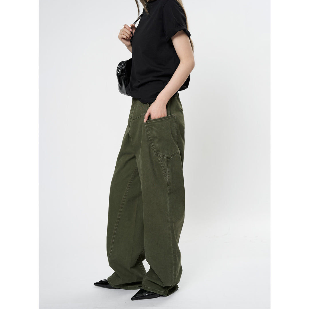 Women's high-waisted worker pants with wide leg and utility pockets Amarae