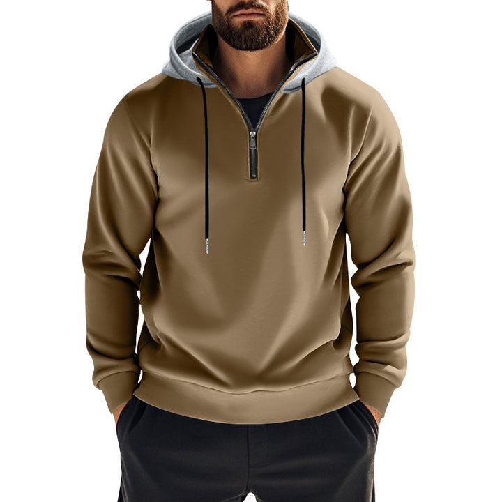 Men's sporty hoodie with modern zipper and kangaroo pocket Lune London