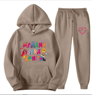 Women's Sweatshirt and Jogging Pants Set with Colorful Print Lune London