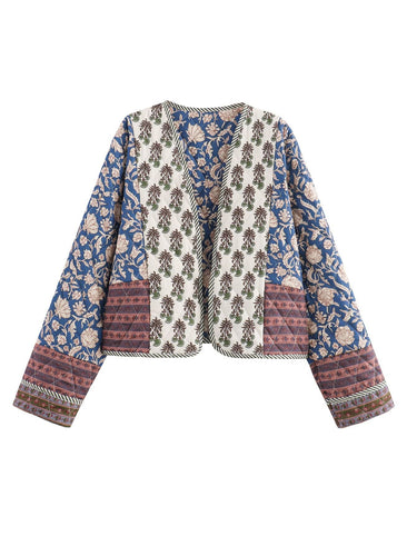 Ladies Patchwork jacket with floral patterns and a loose fit Amarae