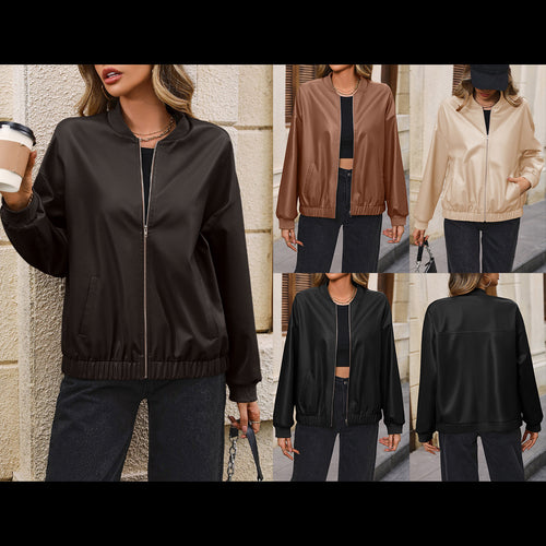Sporty women's bomber jacket with elastic cuffs and pockets Amarae