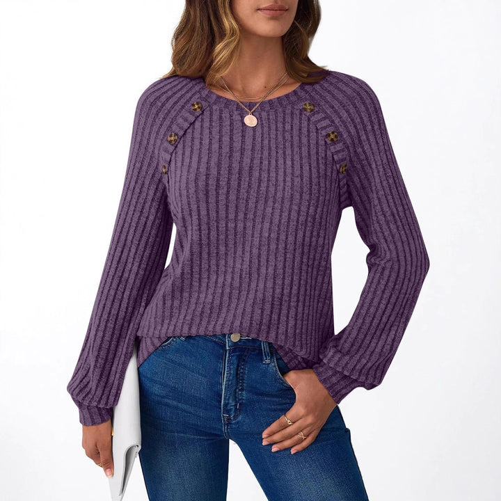 Casual knitted sweater for women with stylish button details Lune London