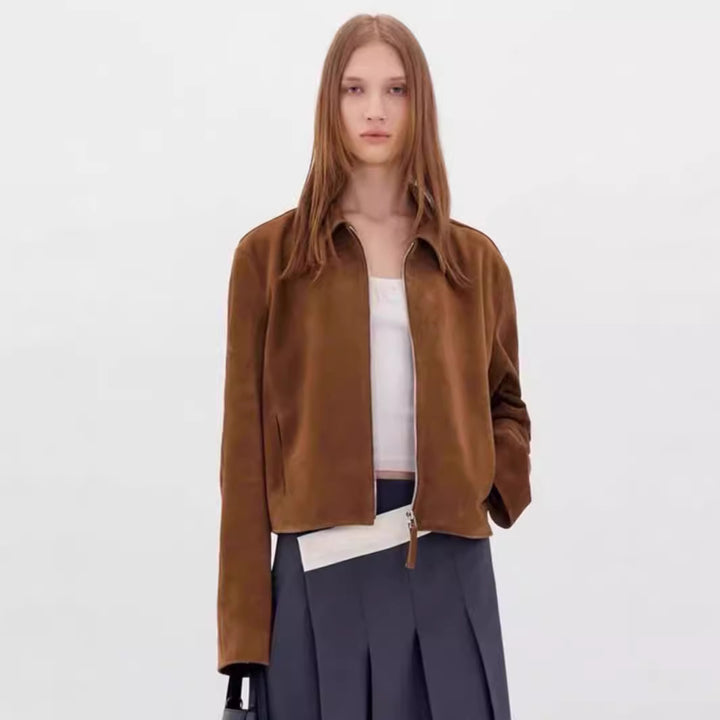 Leather jacket for women with a soft look and a sporty cut Lune London