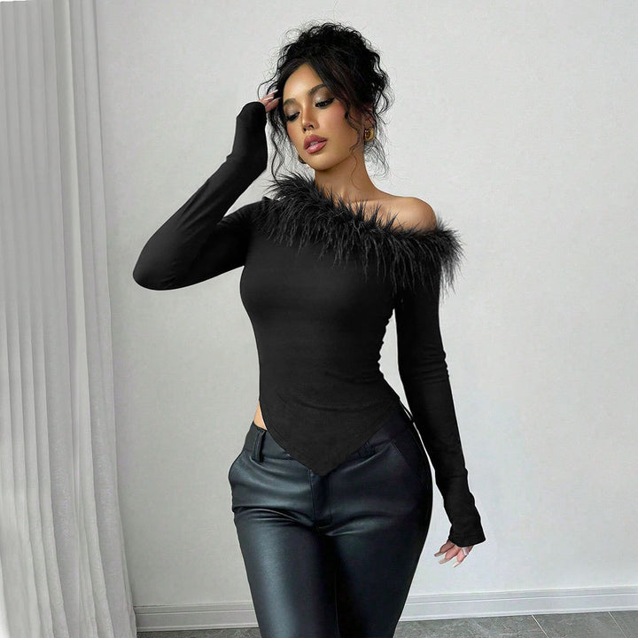 Top élégant pour femmes avec bordure en peluche amovible Chic & Stil