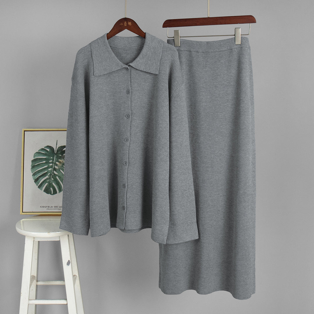 Ensemble en tricot pour femmes avec détails de boutons et coupe élégante Chic & Stil