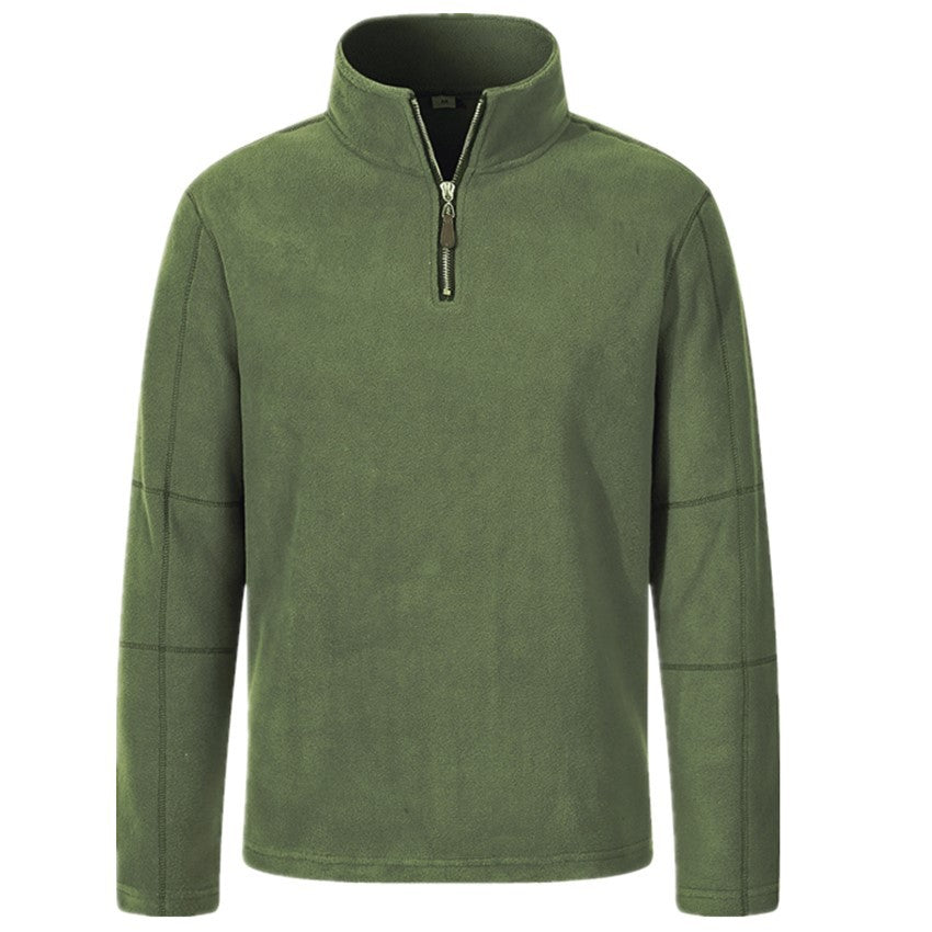 Fleece pullover for men with half-zip and high collar Lune London