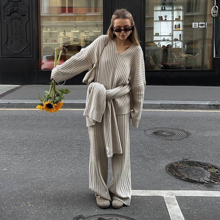 Ensemble tricot pour femmes à coupe décontractée et design élégant Chic & Stil