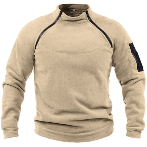 Fleece pullover for men with zipper and pockets Amarae