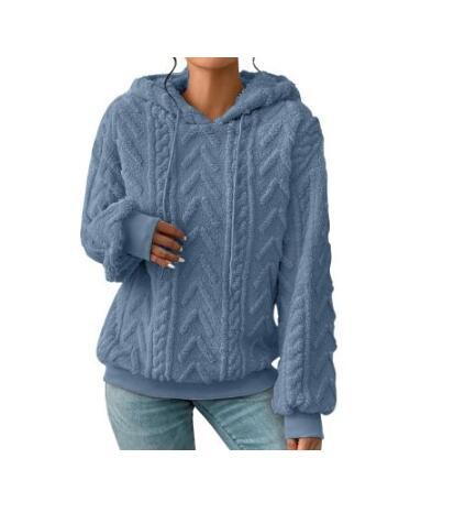 Women's fluffy hoodie with cable-knit pattern and oversized cut Amarae
