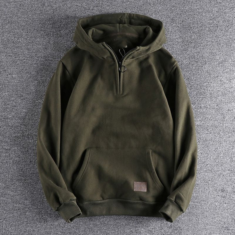 Men's hoodie with short zipper and practical kangaroo pocket Amarae