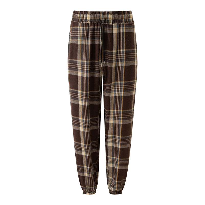 Comfortable flannel pants for men with practical side pockets and elastic waist Lune London